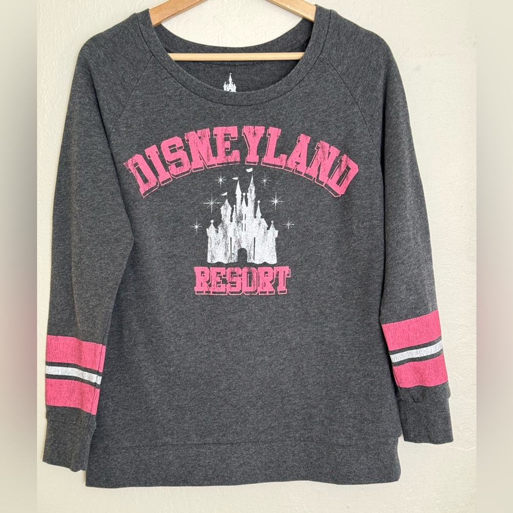 Disney Gray and Pink Disneyland Resort Sweatshirt